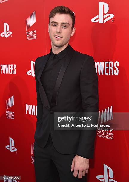 Actor Sterling Beaumon attends the series premiere of Sony Television's "Powers" at Sony Pictures Studios on March 9, 2015 in Culver City, California.