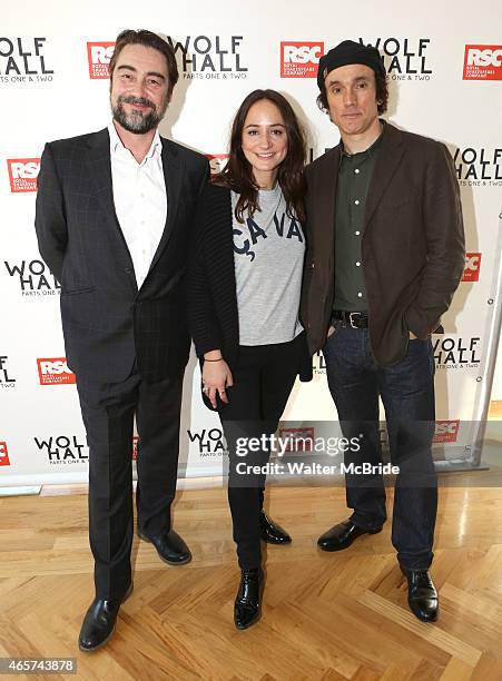 Nathaniel Parker, Lydia Leonard and Ben Miles, from the cast of the Royal Shakespeare Company's 'Wolf Hall' Parts One & Two, attend a meet the press...