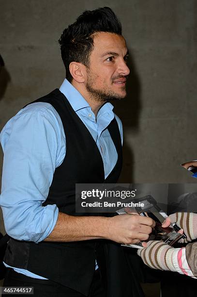 Peter Andre sighted at BBC Studios on January 29, 2014 in London, England.