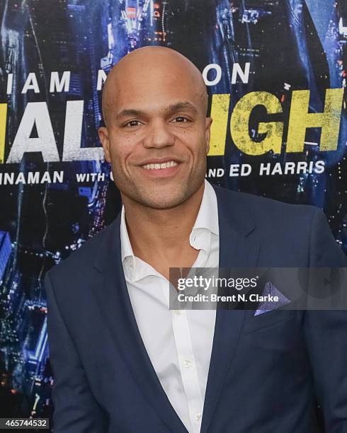 Actor Gavin-Keith Umeh arrives for the "Run All Night" New York Premiere at AMC Lincoln Square Theater on March 9, 2015 in New York City.