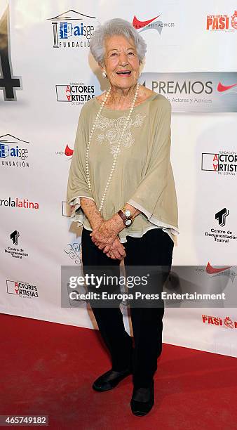 Asuncion Balaguer attends the 'Union de Actores' Awards on March 9, 2015 in Madrid, Spain.