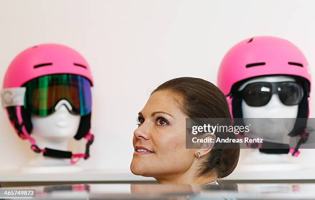 Crown Princess Victoria of Sweden visits the Red dot design Museum on January 29, 2014 in Essen, Germany.