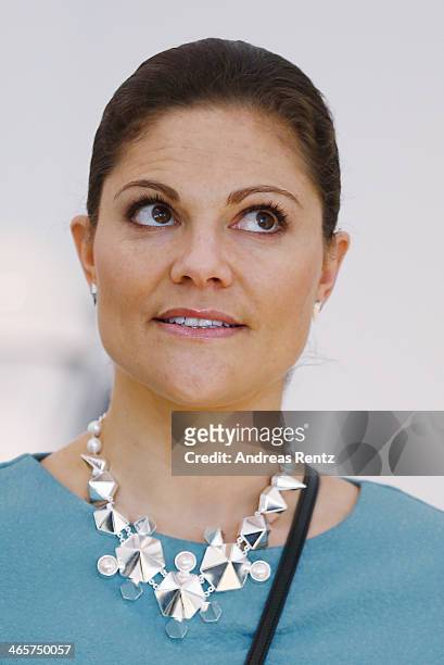 Crown Princess Victoria of Sweden attends the special exhibition 'Sweden at its best: Red Dot Award-winning design from the North' at the Red dot...