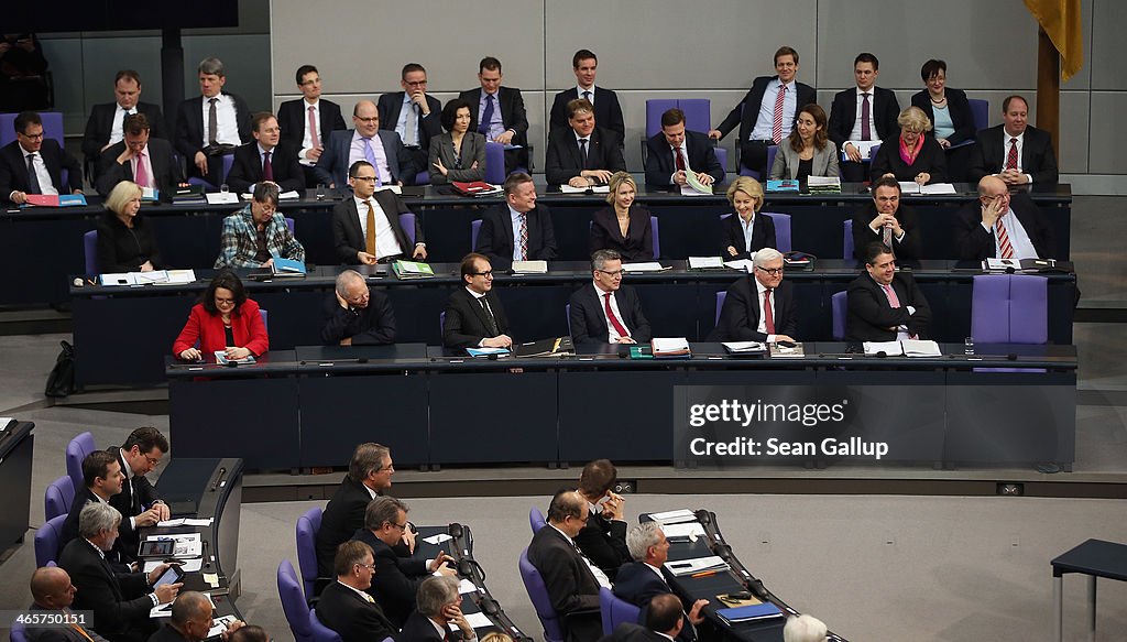 Merkel Gives Government Declaration At Bundestag