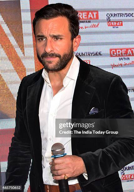 Saif Ali Khan as a spokeperson at Press conference of VisitBritain Romantic Bollywood campaign in Mumbai.