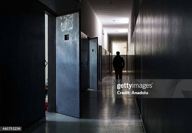 An inside view of the Milita prison where prisoners of war war kept, in the Libyan town of Zliten on March 4, 2015.