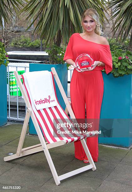 Billie Faiers attends a photocall as she is named icelolly.com Celebrity Mum of the Year on March 10, 2015 in London, England.