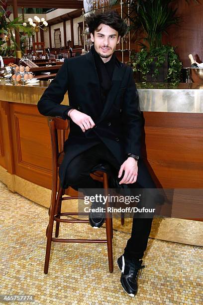 Baptiste Giabiconi attends the Chanel show as part of the Paris Fashion Week Womenswear Fall/Winter 2015/2016 on March 10, 2015 in Paris, France.