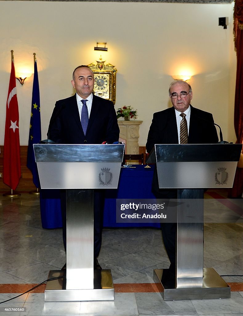 Turkish FM Mevlut Cavusoglu visits Malta