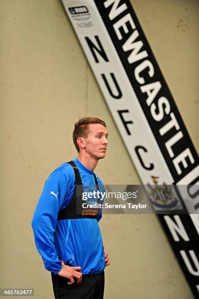 New Signing Luuk de Jong undergoes a medical at the Newcastle United Training Centre on January 29 in Newcastle upon Tyne, England.