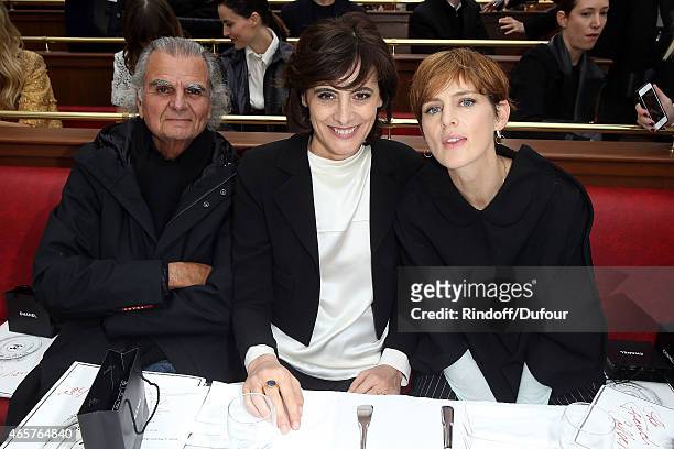 Patrick Demarchelier, Ines de la Fressange and Stella Tennant attend the Chanel show as part of the Paris Fashion Week Womenswear Fall/Winter...