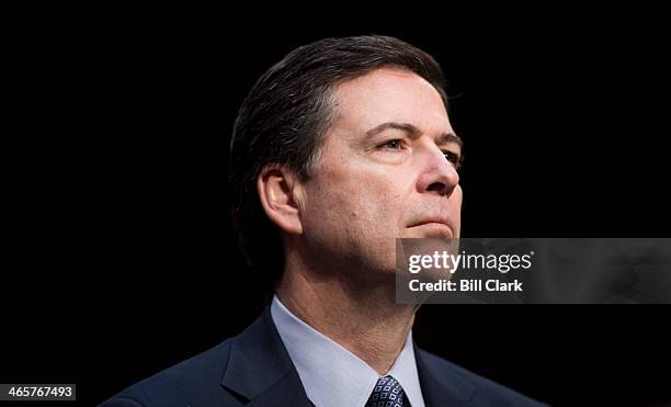 Director James Comey testifies during the Senate Intelligence Committee hearing on "Current and Projected National Security Threats Against the...