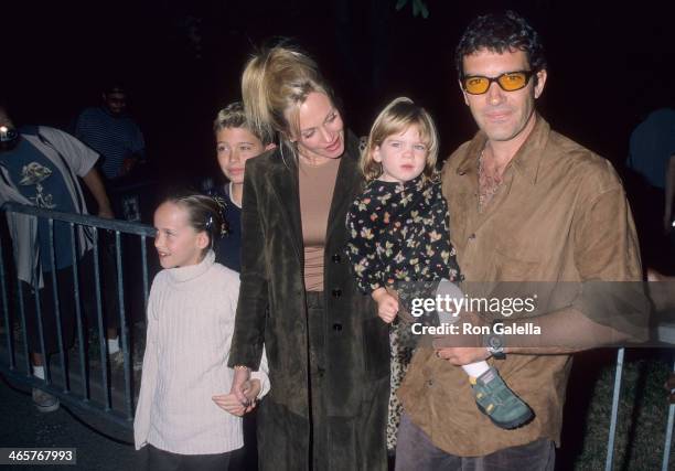 Actor Antonio Banderas, actress Melanie Griffith, daughter Stella Banderas, Melanie's son Alexander Bauer and Melanie's daughter Dakota Johnson...