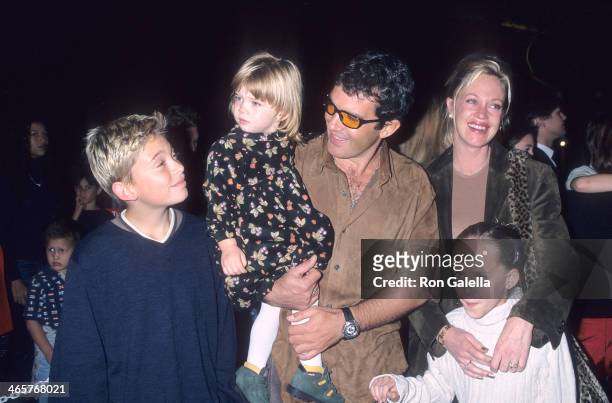 Actor Antonio Banderas, actress Melanie Griffith, daughter Stella Banderas, Melanie's son Alexander Bauer and Melanie's daughter Dakota Johnson...