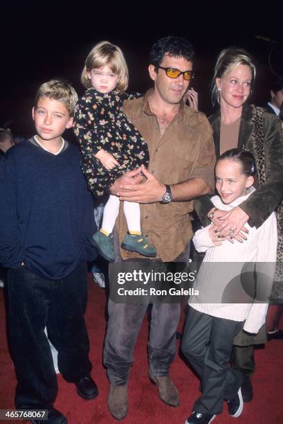 Actor Antonio Banderas, actress Melanie Griffith, daughter Stella Banderas, Melanie's son Alexander Bauer and Melanie's daughter Dakota Johnson...