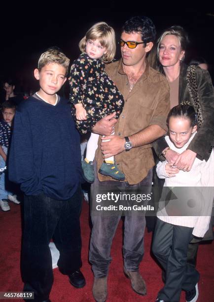 Actor Antonio Banderas, actress Melanie Griffith, daughter Stella Banderas, Melanie's son Alexander Bauer and Melanie's daughter Dakota Johnson...