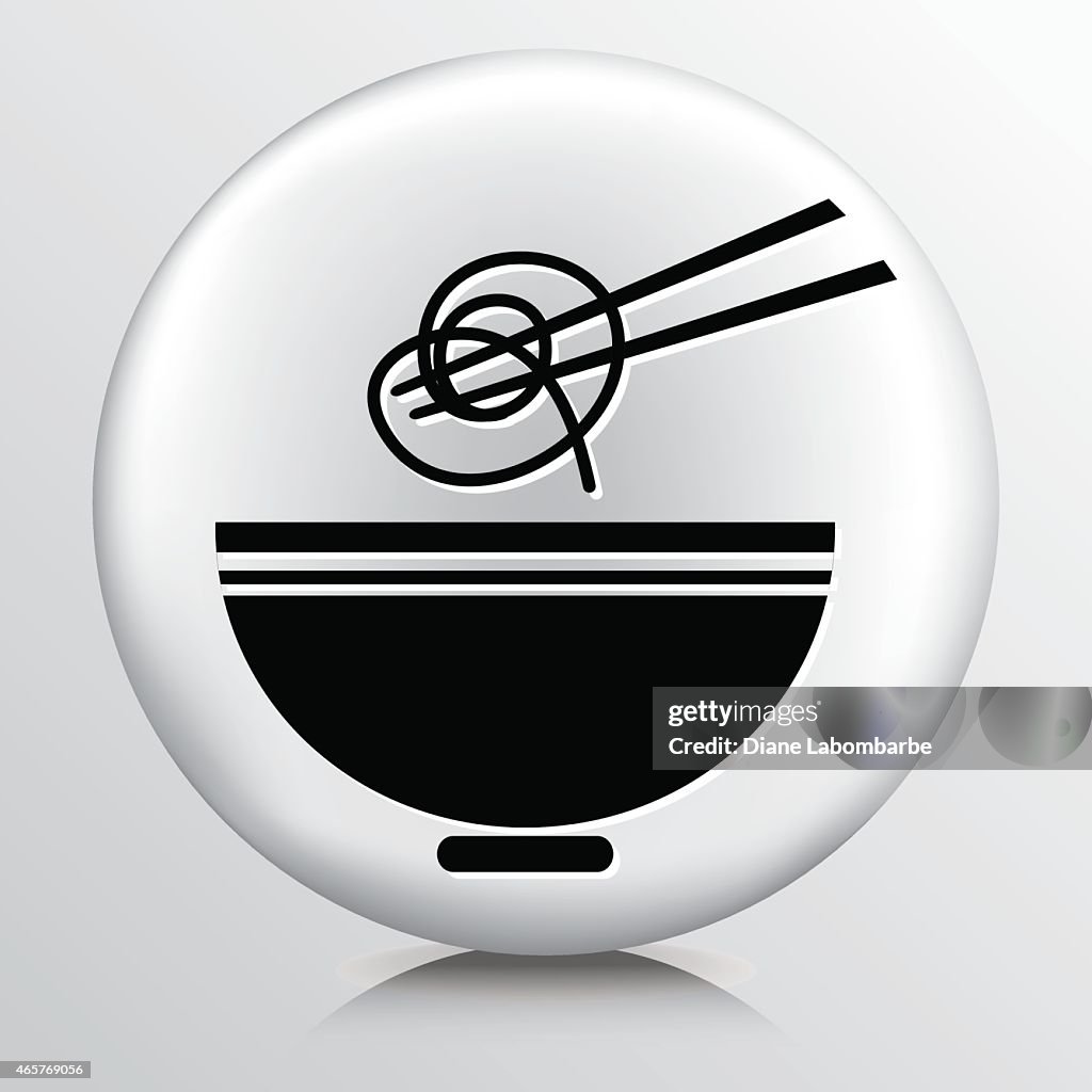 Round Icon With Ramen Noodles Symbol