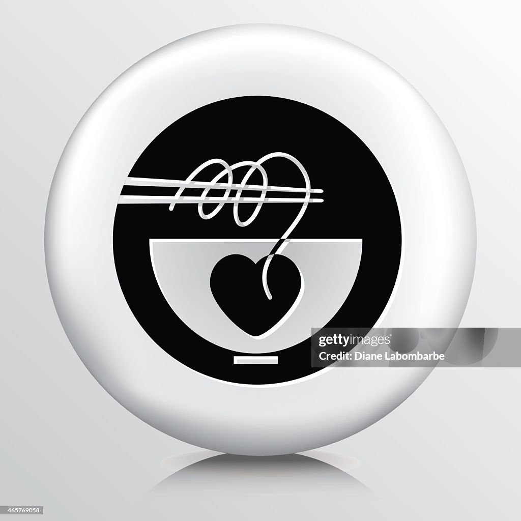 Round Icon With Ramen Noodles Symbol