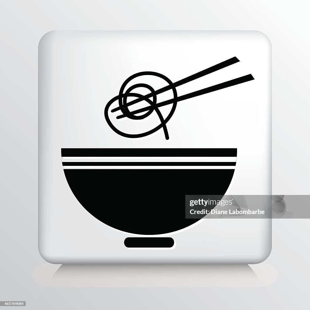 Square Icon With Ramen Noodles Symbol
