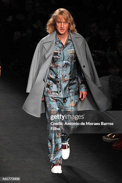 Owen Wilson walks the runway during the Valentino show as part of the Paris Fashion Week Womenswear Fall/Winter 2015/2016 on March 10, 2015 in Paris,...