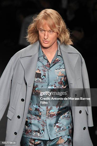 Owen Wilson walks the runway during the Valentino show as part of the Paris Fashion Week Womenswear Fall/Winter 2015/2016 on March 10, 2015 in Paris,...