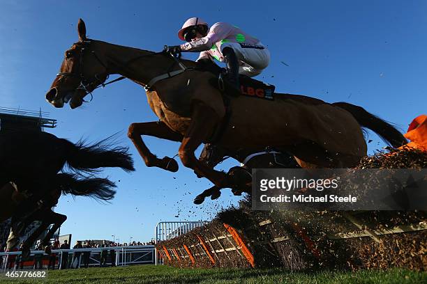 Ruby Walsh riding Annie Power during the Olbg Mares' Hurdle Race on day one at Cheltenham Racecourse on March 10, 2015 in Cheltenham, England.