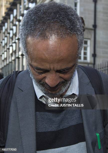 Hussen Abase, father of Amira Abase leaves the House of Commons Home Affairs Committee, after giving evidence on the background and details leading...