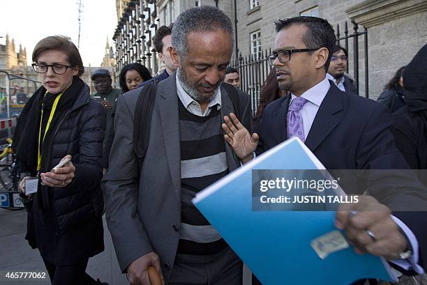 Hussen Abase , father of Amira Abase leaves the House of Commons Home Affairs Committee, after giving evidence on the background and details leading...