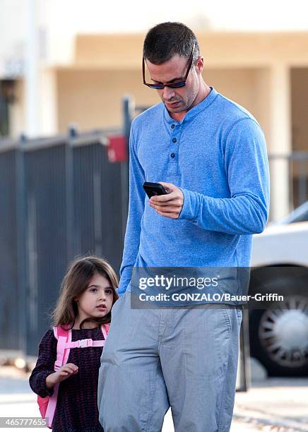 Freddie Prinze, Jr. Is seen with his daughter, Charlotte Grace Prinze on January 29, 2014 in Los Angeles, California.