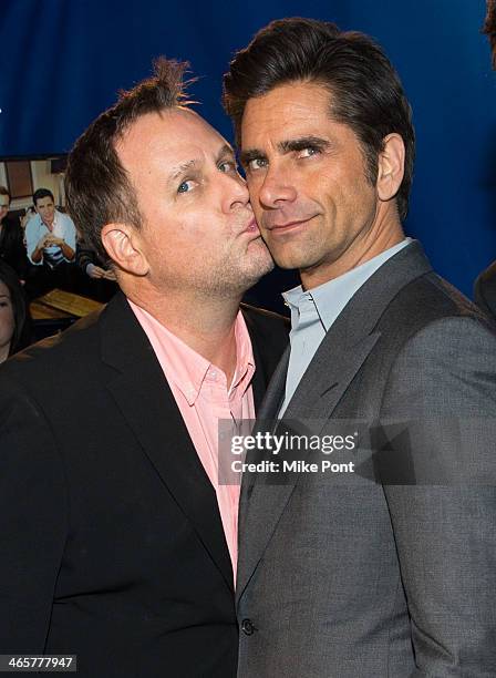 Actors Dave Coulier and John Stamos visit the Dannon Oikos Tent on January 29, 2014 in New York City.