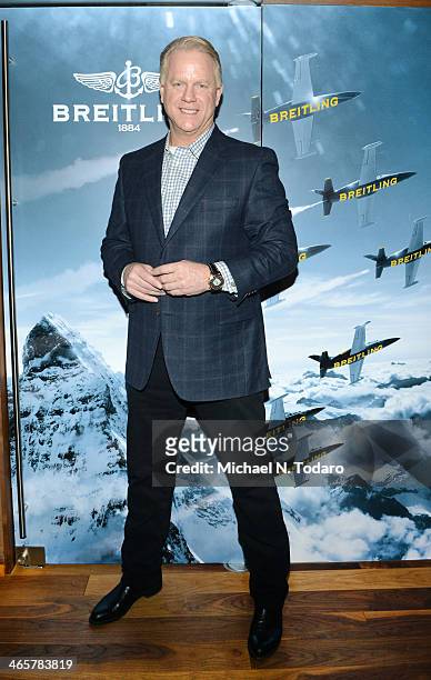 Boomer Esiason attends the Boomer Esiason Previews Super Bowl XLVIII With Guests At Breitling Boutique New York January 28, 2014 in New York City.