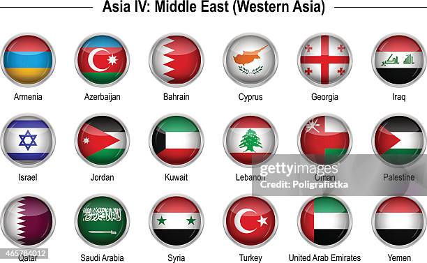 flags - asia 4: middle east - bahrain middle east stock illustrations