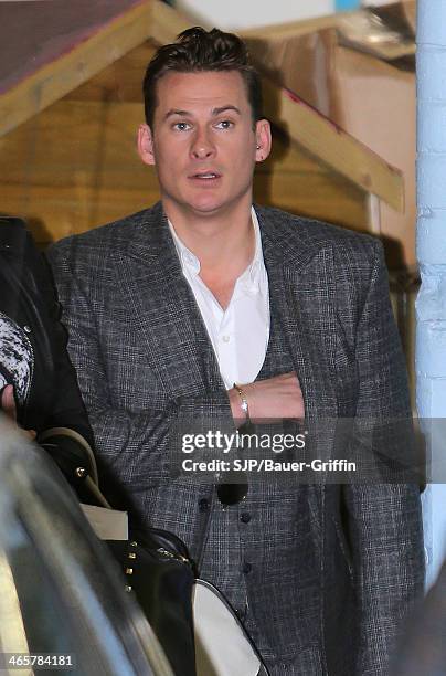 Lee Ryan, of the boy band Blue is seen at ITV Studio on January 29, 2014 in London, United Kingdom.