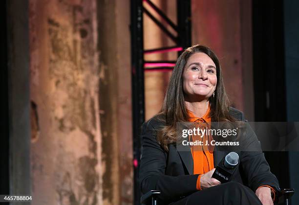 Philanthropist and activist Melinda Gates speaks during the AOL BUILD Speaker Series at AOL Studios In New York on March 10, 2015 in New York City.