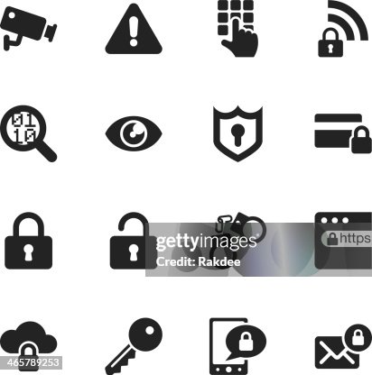 Security Silhouette Icons Security Silhouette Icons