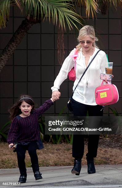 Sarah Michelle Gellar is seen with her daughter, Charlotte Grace Prinze on January 29, 2014 in Los Angeles, California.