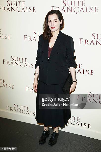 Amira Casar attends 'Suite Francaise' Premiere at Cinema UGC Normandie on March 10, 2015 in Paris, France.