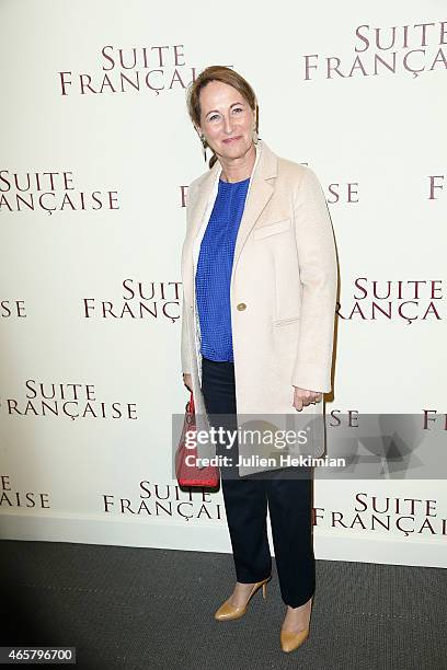 Segolene Royal attends 'Suite Francaise' Premiere at Cinema UGC Normandie on March 10, 2015 in Paris, France.