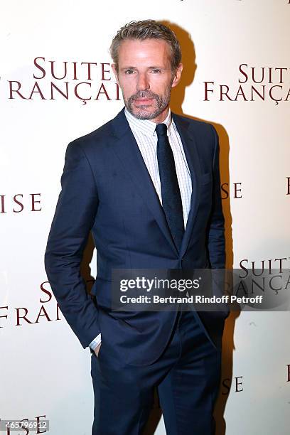 Lambert Wilson attends the world premiere of "Suite Francaise" at Cinema UGC Normandie on March 10, 2015 in Paris, France.