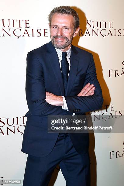 Lambert Wilson attends the world premiere of "Suite Francaise" at Cinema UGC Normandie on March 10, 2015 in Paris, France.