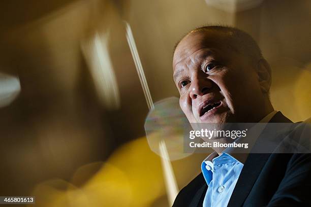 Billionaire Ramon Ang, president of San Miguel Corp., speaks during an interview at the company's headquarters in Manila, the Philippines, on...