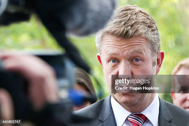 Labour leader David Cunliffe responds to a question from media during a visit to Trentham Kindergarten to discuss his party's Best Start package on...