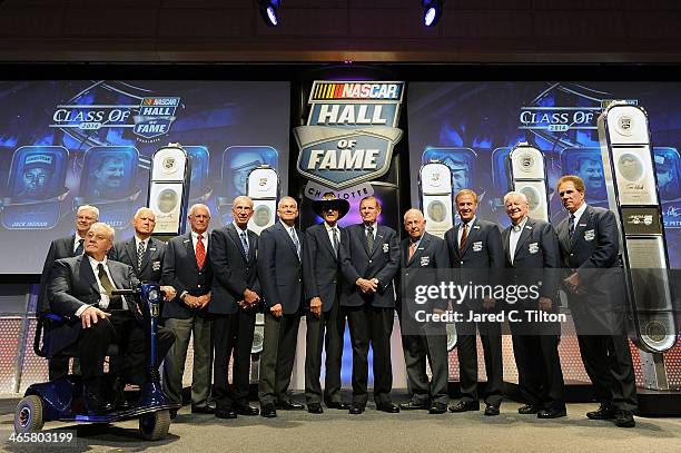 Hall of Famers Leonard Wood, Maurice Petty, Junior Johnson, Dale Inman, Ned Jarrett, Dale Jarrett, Richard Petty, Bud Moore, Jack Ingram, Rusty...