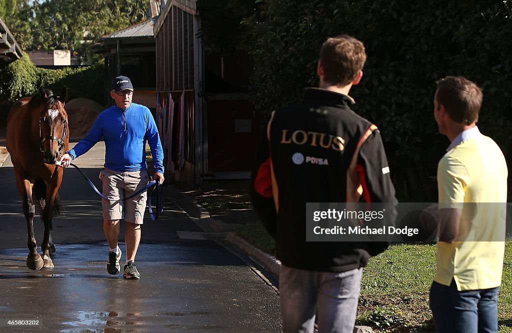 Romain Grosjean Visits Caulfield Racecourse