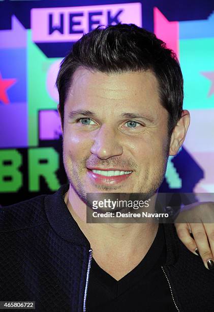 Singer Nick Lachey attends the 2015 MTV Break the Record Week - Dance-A-Thon at Times Square on March 10, 2015 in New York City.
