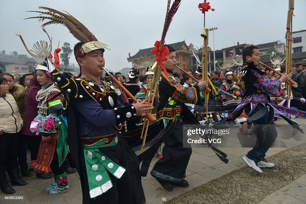 People Celebrate Reed-pipe Wind Instrument Festival In Kaili