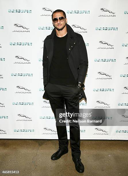 San Francisco 49ers quarterback and friend of the brand, Colin Kaepernick and the all-new Jaguar F-TYPE Coupe, at the Jaguar and Deadspin VIP event...