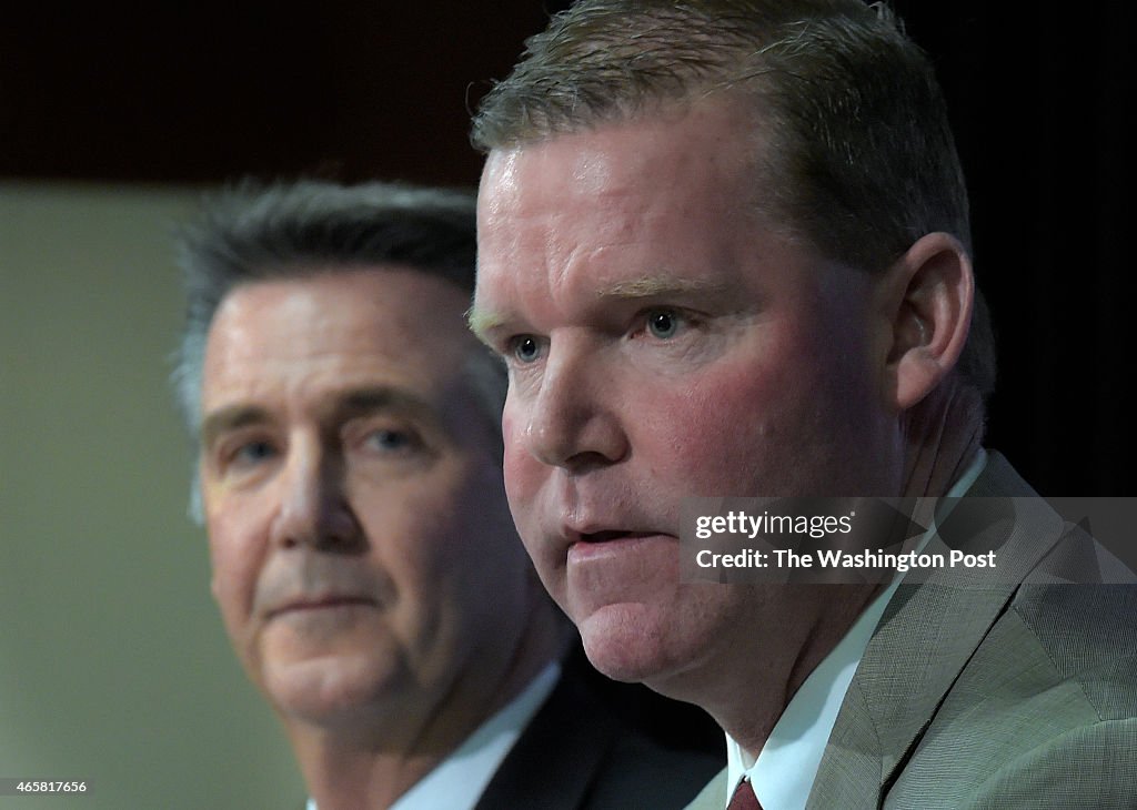 ASHBURN VA, JANUARY 9: Redskins' team President Bruce Allen lis