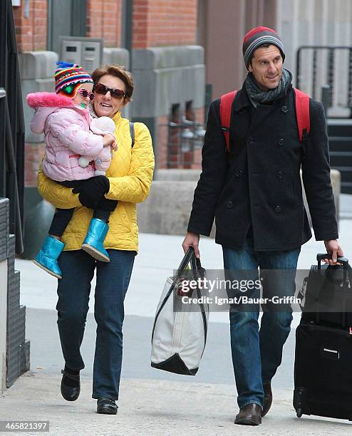 Jason Hoppy is seen with his daughter Bryn Hoppy on March 15, 2013 in New York City.