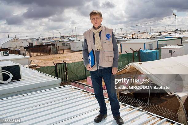 Former politician Frederic de Saint-Sernin, now director of Acted a French NGO in a refugees camp at Zaatari in Jordan on February 21, 2015.